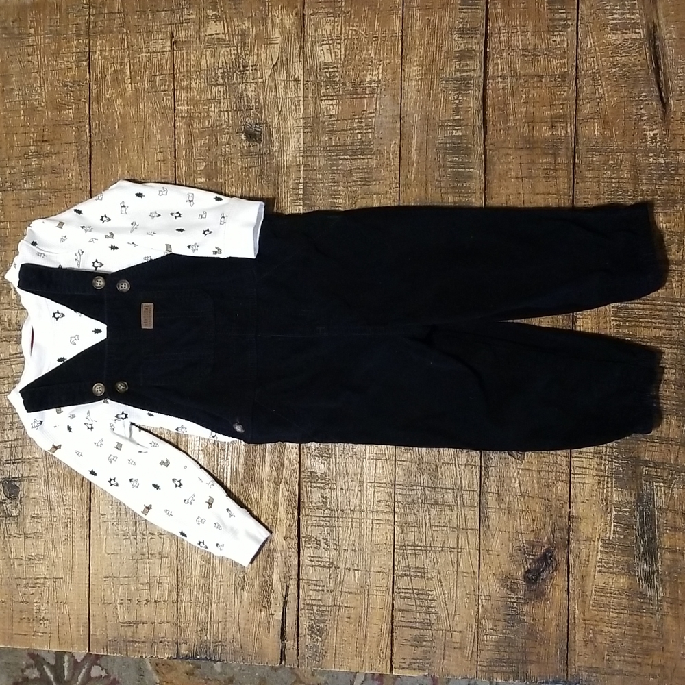 🎄Carter's Corduroy Christmas Overall Set